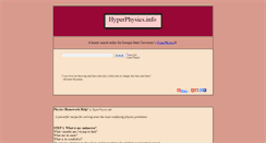 Desktop Screenshot of hyperphysics.info