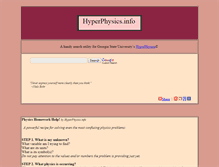 Tablet Screenshot of hyperphysics.info